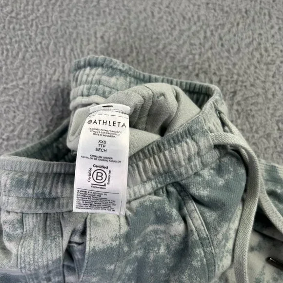 Athleta Farallon Jogger Pants Women XXS Tie Dye Green Blue Pull On Casual Active - Picture 3 of 10
